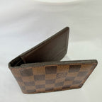 Louis Vuitton Bifold wallet Damier Ebène Coated Canvas Brown Repaired
