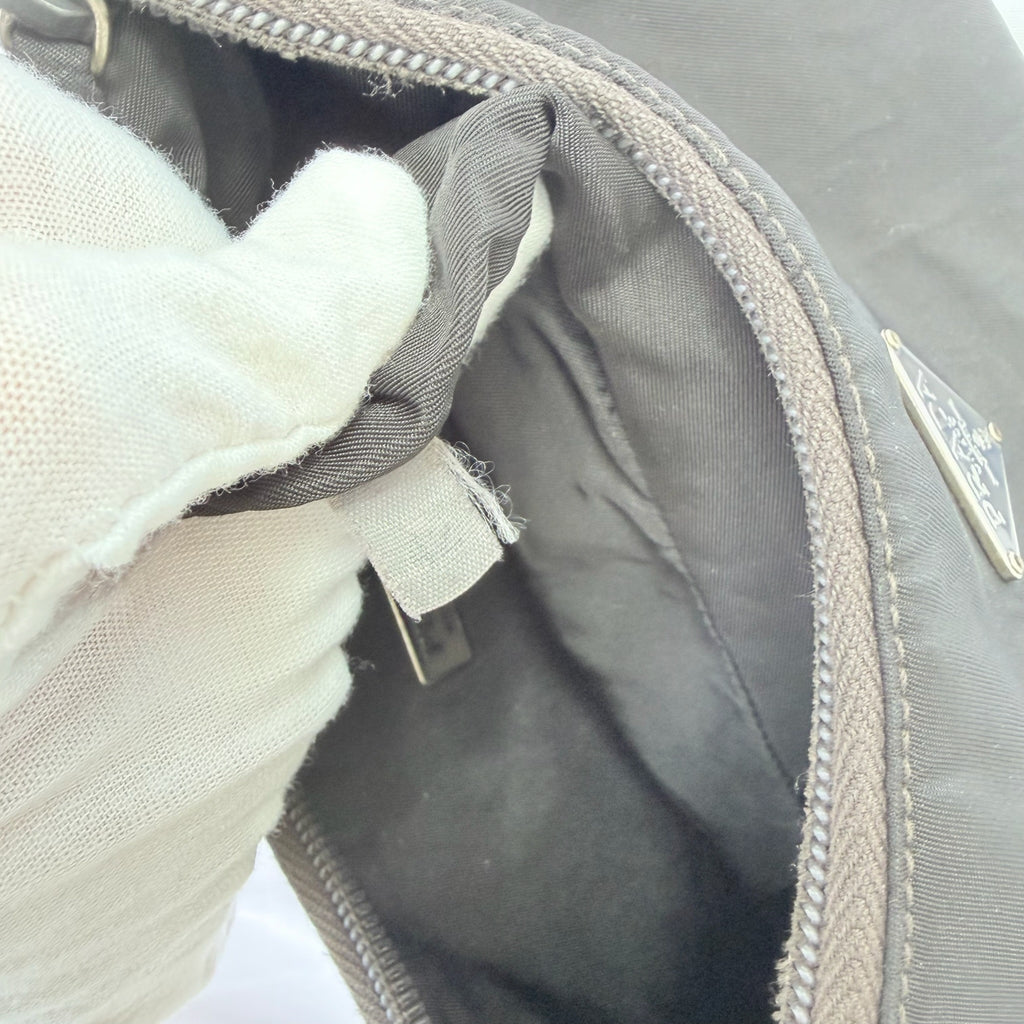 Prada Vintage Tessuto Black Nylon Re-edition 2000 Mini Hobo Zip Handbag