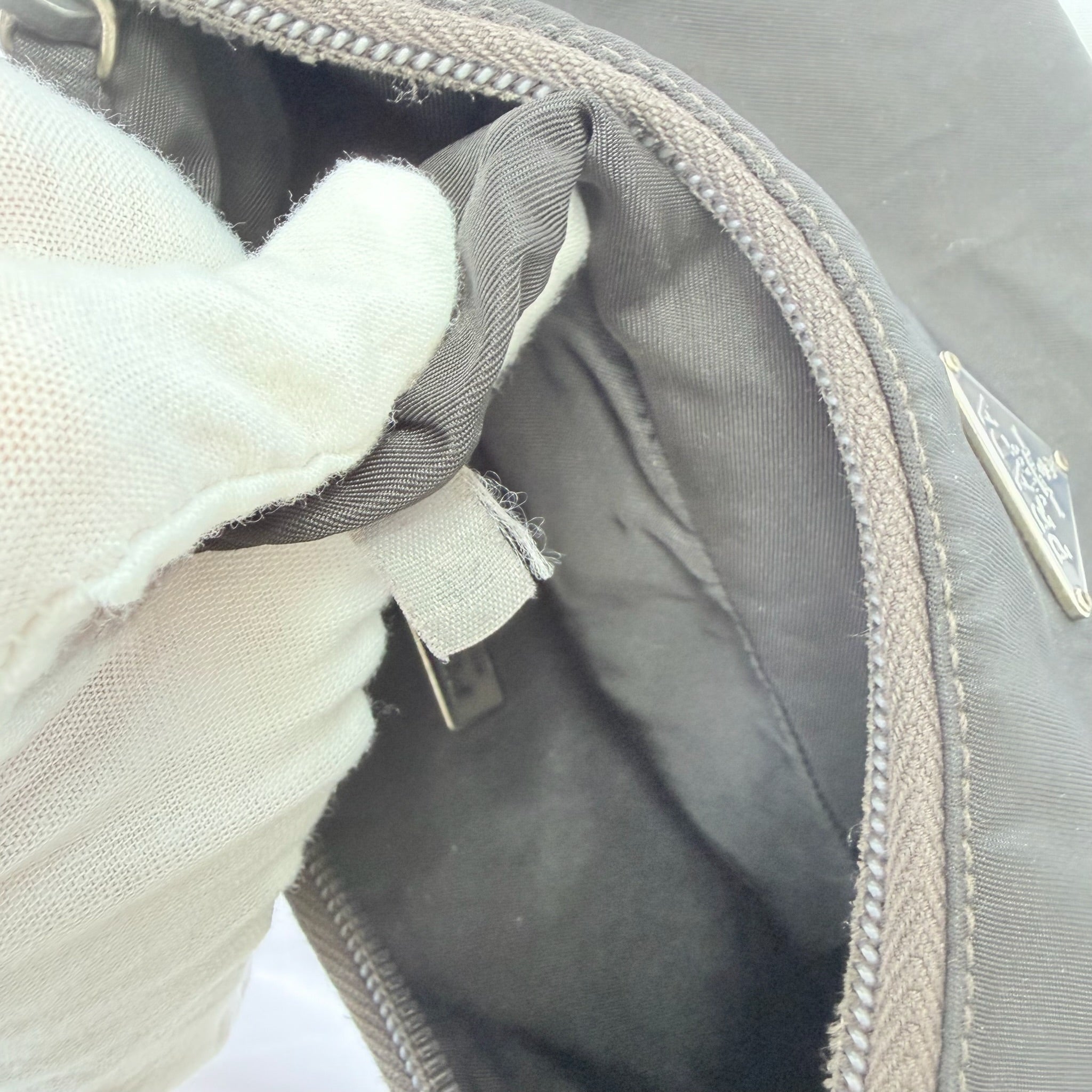 Prada Vintage Tessuto Black Nylon Re-edition 2000 Mini Hobo Zip Handbag