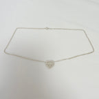 Tiffany & Co. Double Chain Heart Necklace 925 Sterling Silver 16 Inches