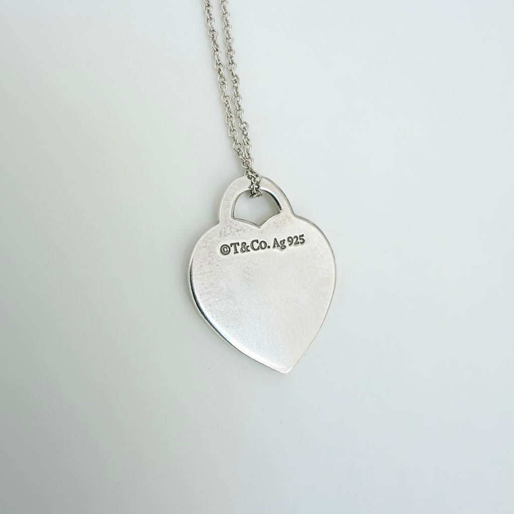 Tiffany & Co. Return to Tiffany Small Heart Women's Necklace 925 Sterling Silver 17.5 Inches