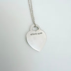 Tiffany & Co. Return to Tiffany Small Heart Women's Necklace 925 Sterling Silver 17.5 Inches