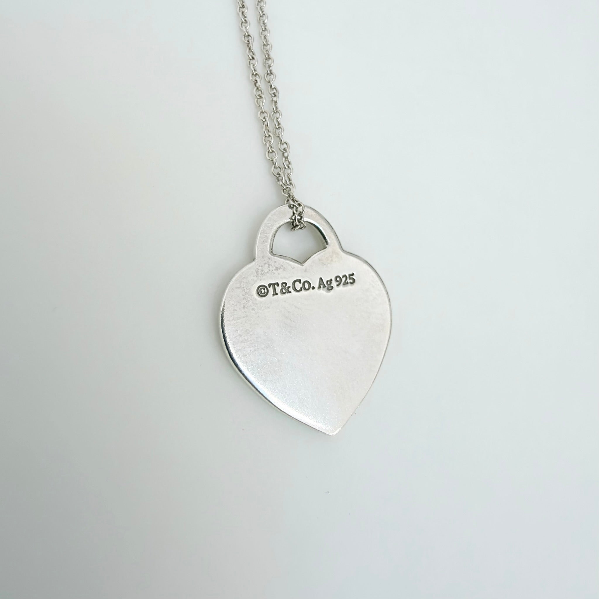 Tiffany & Co. Return to Tiffany Small Heart Women's Necklace 925 Sterling Silver 17.5 Inches