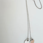 Tiffany & Co. Return to Mini Double Pink Heart Women's Necklace 17 Inches Sterling Silver 925