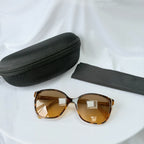 Prada Cat Eye Square Metal Corners Women's Sunglasses Brown Tortoiseshell SPR 01O