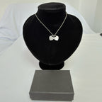 Tiffany & Co. Mini Double Silver 925 Heart Pendant Women's Necklace 16 inches