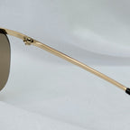 Vintage Gucci GG1870/S J5G6J Brown Gold Rimless Shield Wrap Sunglasses With Case
