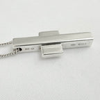 Gucci Vintage Unisex Asymmetric Cross Abstract Pendant Sterling Silver 925 Necklace 18 Inches With Packaging