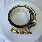 Gucci GG Marmont 24k Gold Buckle Cream Leather Belt 4cm 85cm 34” 400593