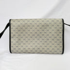 Gucci Authentic Vintage Navy Beige Gold Leather Micro GG Supreme Women’s Crossbody Bag