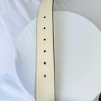 Gucci GG Marmont 24k Gold Buckle Cream Leather Belt 4cm 85cm 34” 400593