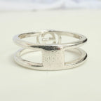 Gucci Interlocking Cut Out GG Double Band 6mm Silver Women's unisex Size 11, UK K1/2, EU 51