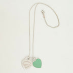 Tiffany & Co. Return to Small Double Blue Heart Women's Necklace 18 Inches Sterling Silver 925