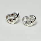Authentic Gucci Love Britt Open Interlocking Gg Heart Sterling Silver 925 Stud Earrings