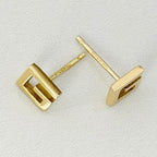 Authentic Rare Gucci 18K Yellow Gold 750 Square G Stud Women’s Earrings