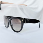 Authentic Prada Round Cat Eye Black Thick Frame Oversized Women’s Sunglasses