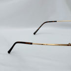 Vintage Gucci GG1870/S J5G6J Brown Gold Rimless Shield Wrap Sunglasses With Case