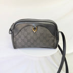 Vintage Gucci Black GG Monogram Canvas/Leather Small Crossbody Handbag