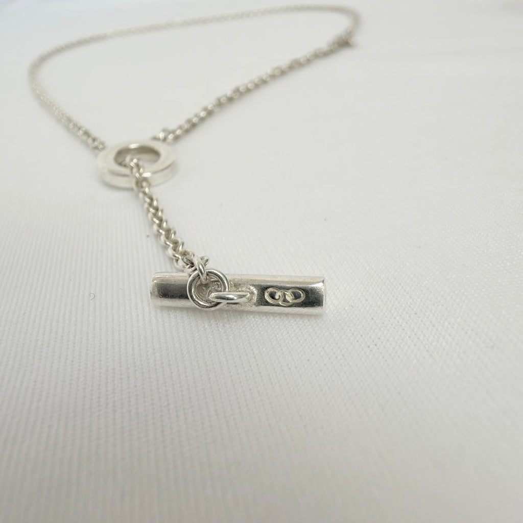 Links Of London Sterling Silver 925 T-bar Necklace 15.5 Inches With Packaging
