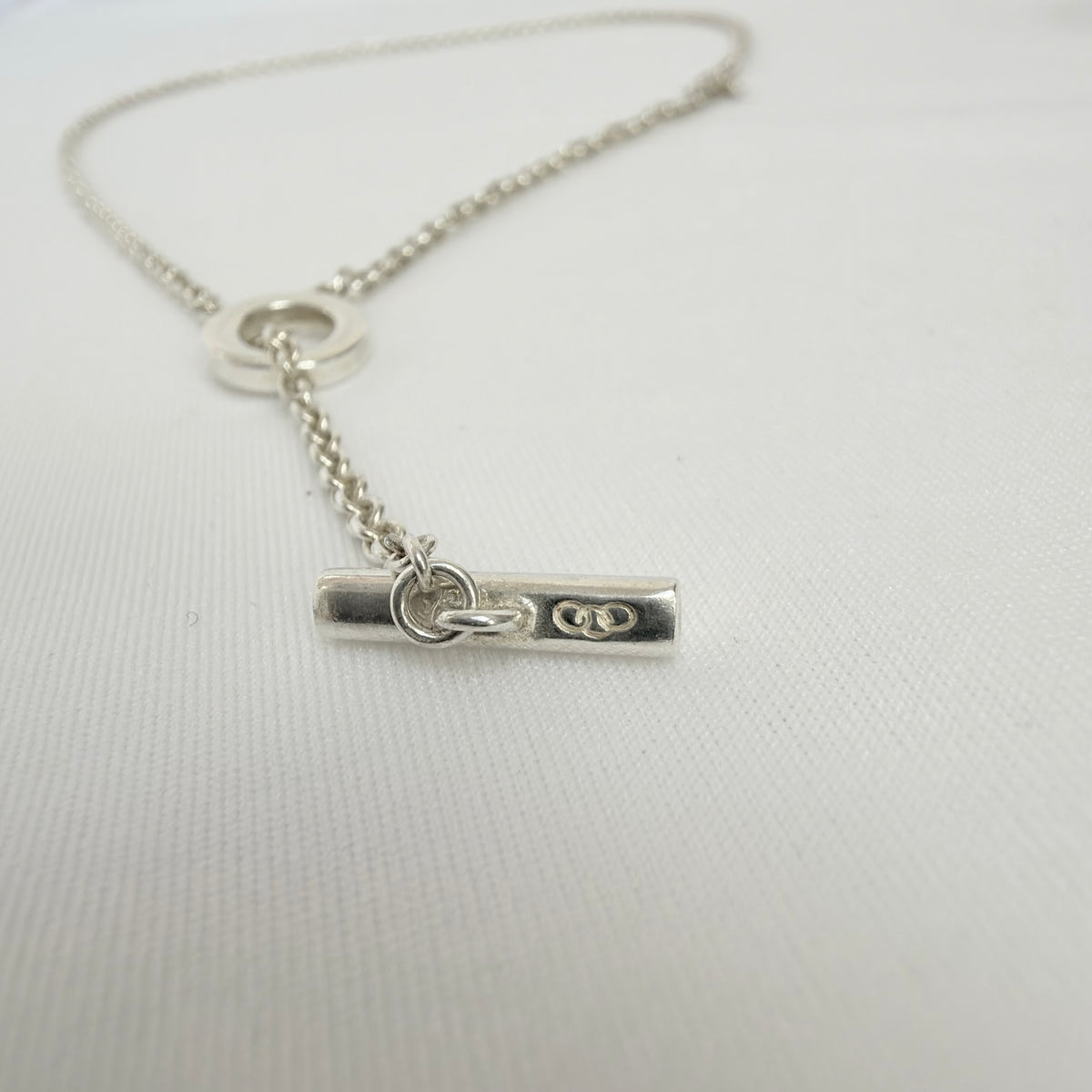 Links Of London Sterling Silver 925 T-bar Necklace 15.5 Inches With Packaging