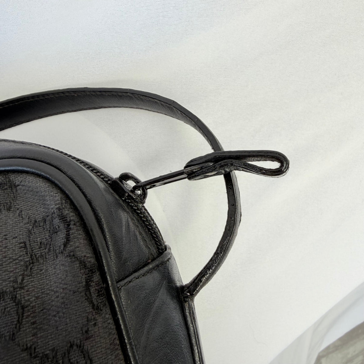 Vintage Gucci Black GG Monogram Canvas/Leather Small Crossbody Handbag
