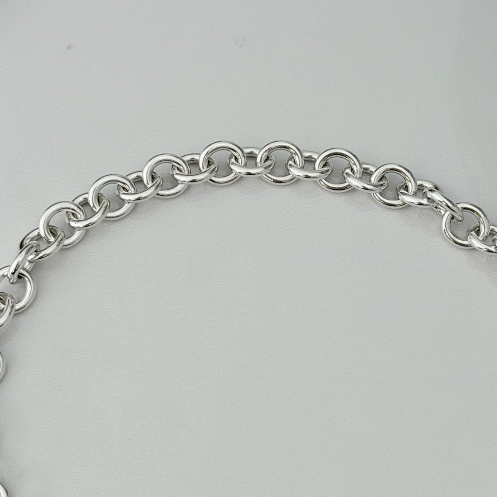 Authentic Vintage Tiffany & Co. Sterling Silver 925 Toggle Heart Pendant Choker Necklace With Pouch 16 inches