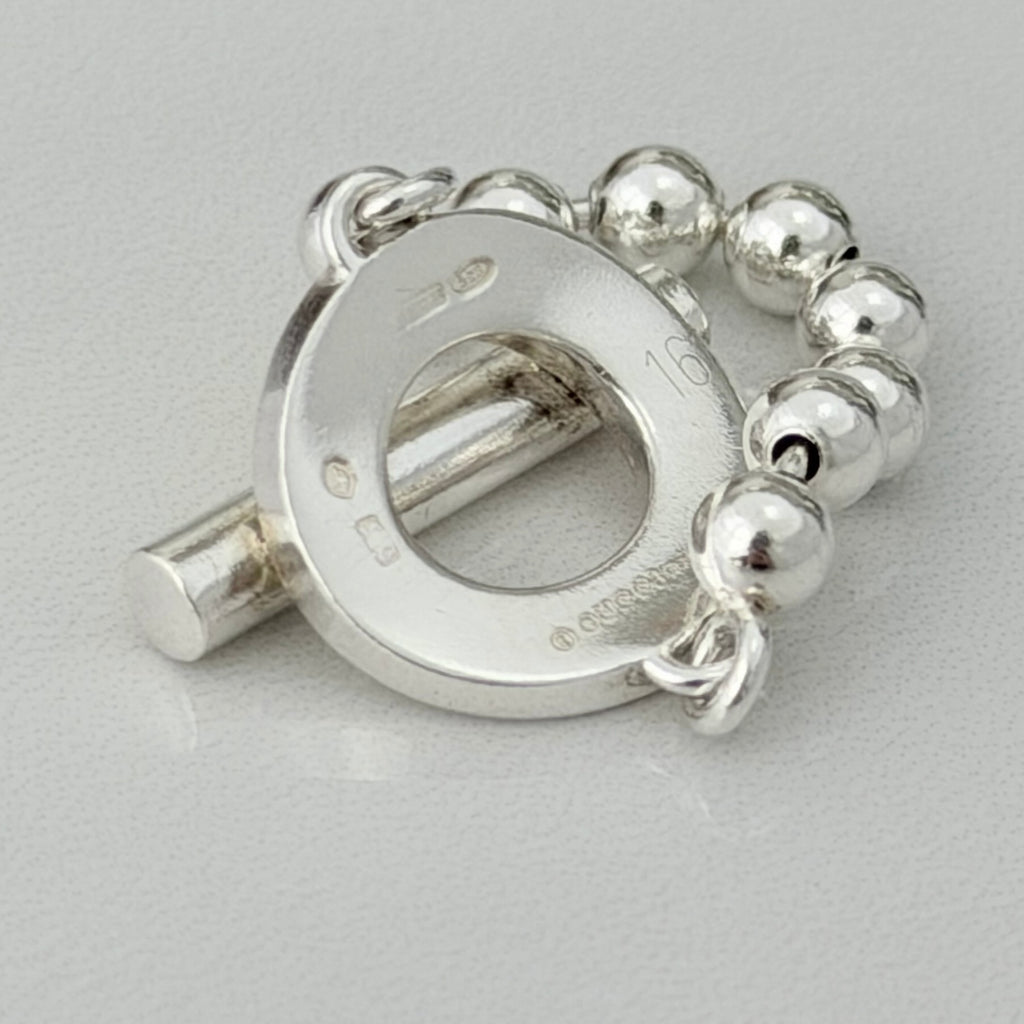 Authentic Gucci Vintage Hoop Boule Sterling Silver 925 Women’s Ring Size 16, UK P, EU 56
