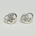 Authentic Gucci Love Britt Open Interlocking Gg Heart Sterling Silver 925 Stud Earrings
