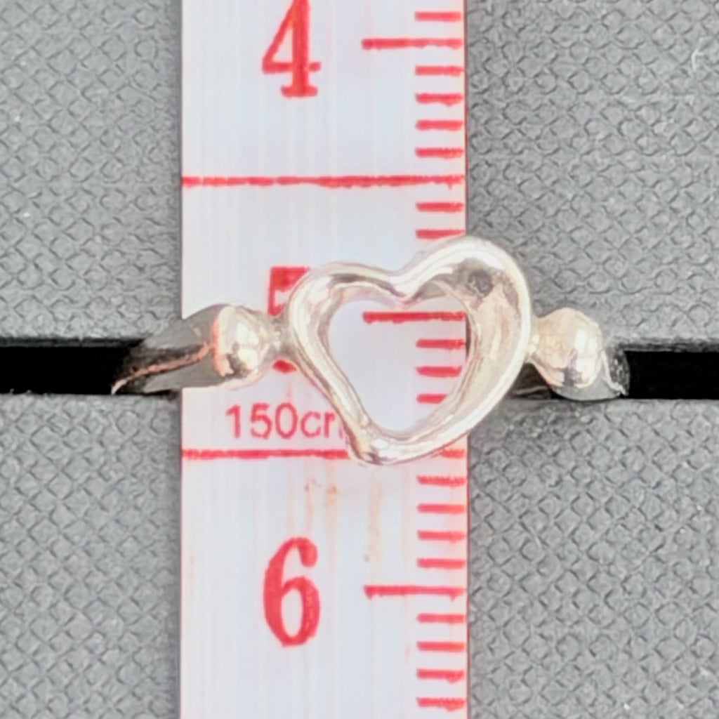 Authentic Tiffany & Co. Elsa Peretti Open Heart Sterling Silver 925 Ring Size 6.5, Uk M, EU 52.5