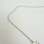 Gucci Heart Boule Popcorn Necklace Choker T Bar Toggle Fastening Sterling Silver 925 Women's 16 Inches