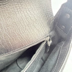 Vintage Gucci Horsebit Black Monogram Canvas Medium Shoulder Handbag Tom Ford Era 2004