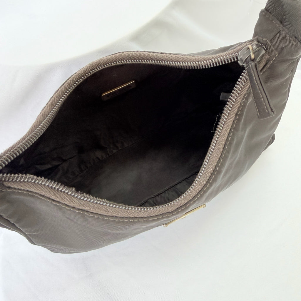 Prada Vintage Tessuto Black Nylon Re-edition 2000 Mini Hobo Zip Handbag