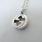 Gucci Interlocking GG Pendant Sterling Silver 925 Necklace 19 Inches With Packaging