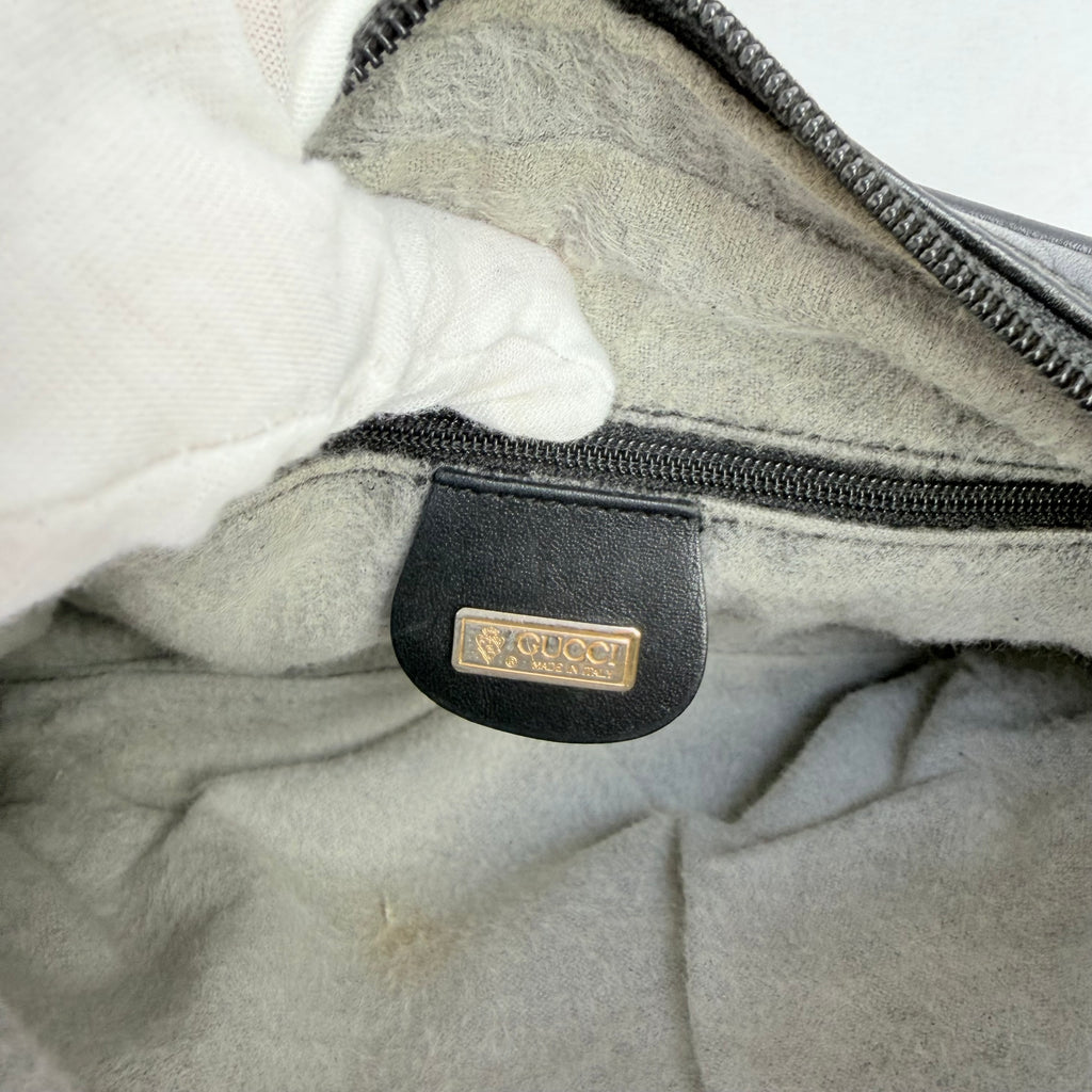 Vintage Gucci Black GG Monogram Canvas/Leather Small Crossbody Handbag