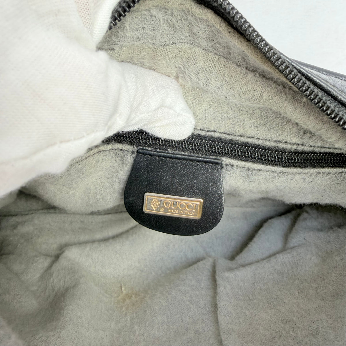 Vintage Gucci Black GG Monogram Canvas/Leather Small Crossbody Handbag