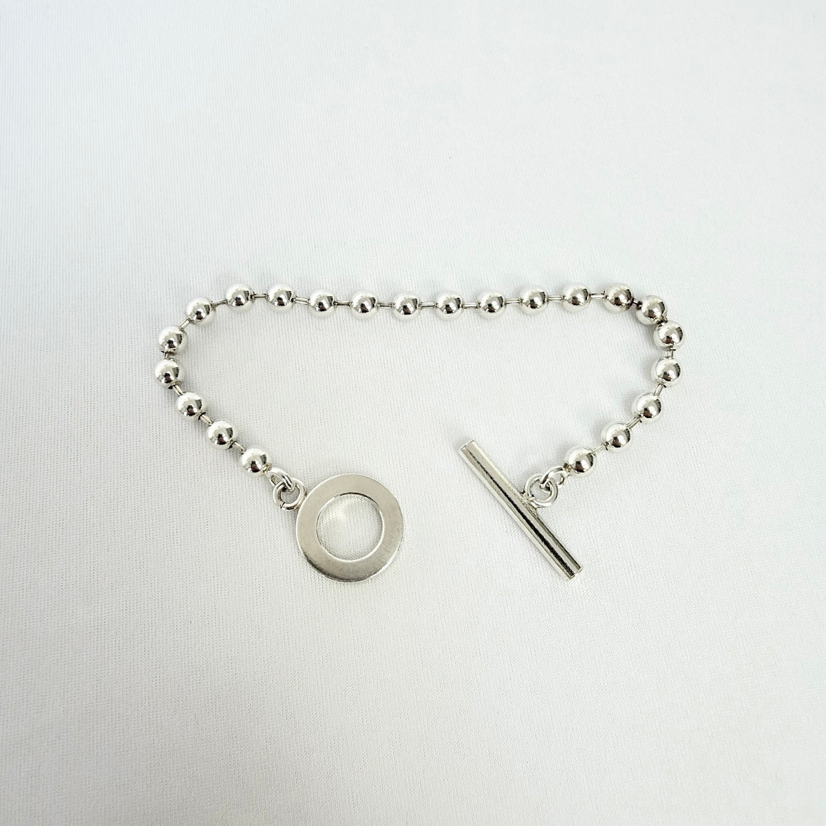 Gucci Vintage Boule Popcorn Bracelet T Bar Toggle Fastening Sterling Silver 925 Women 18cm With Pouch