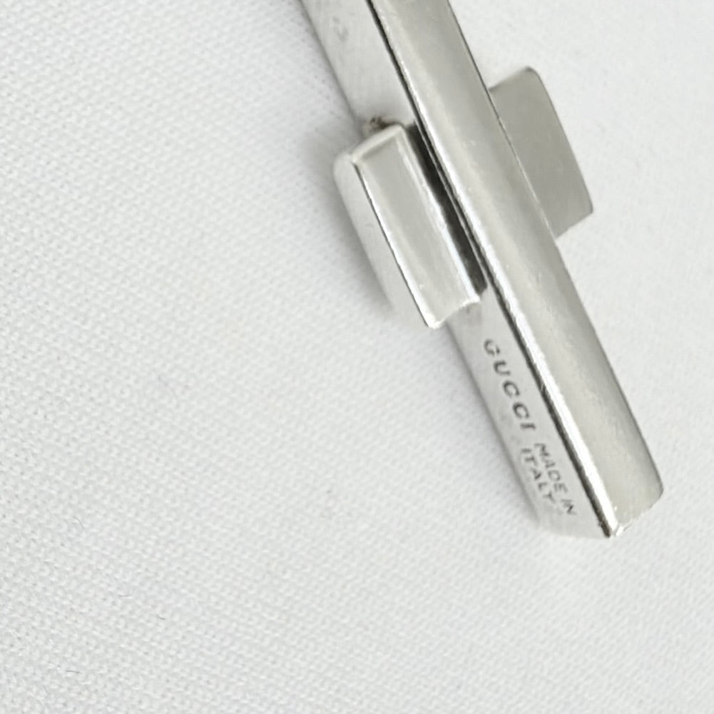 Gucci Vintage Unisex Asymmetric Cross Abstract Pendant Sterling Silver 925 Necklace 18 Inches With Packaging