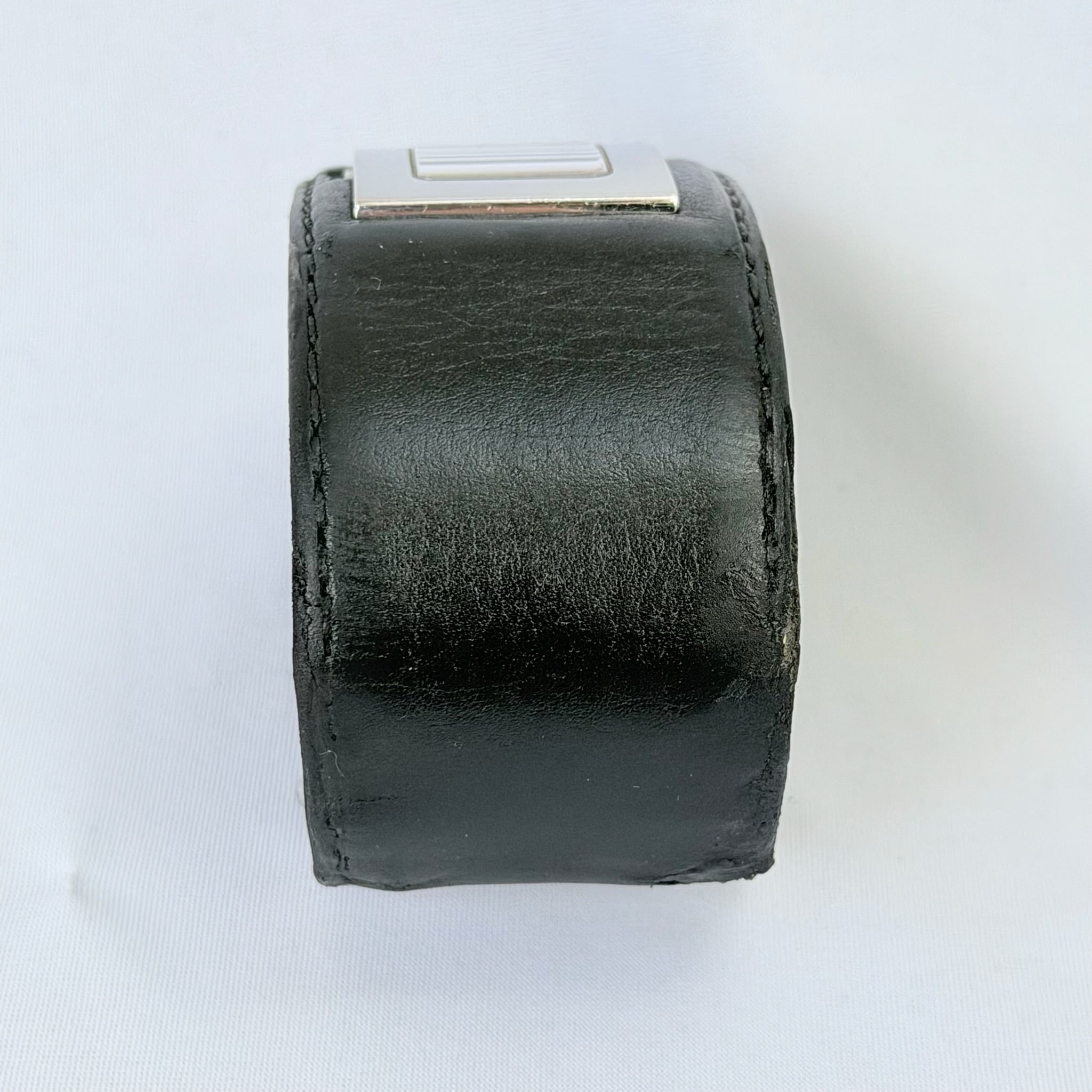 Gucci 7800L Women's Quartz Watch Black Leather Rectangular With Packaging 19cm