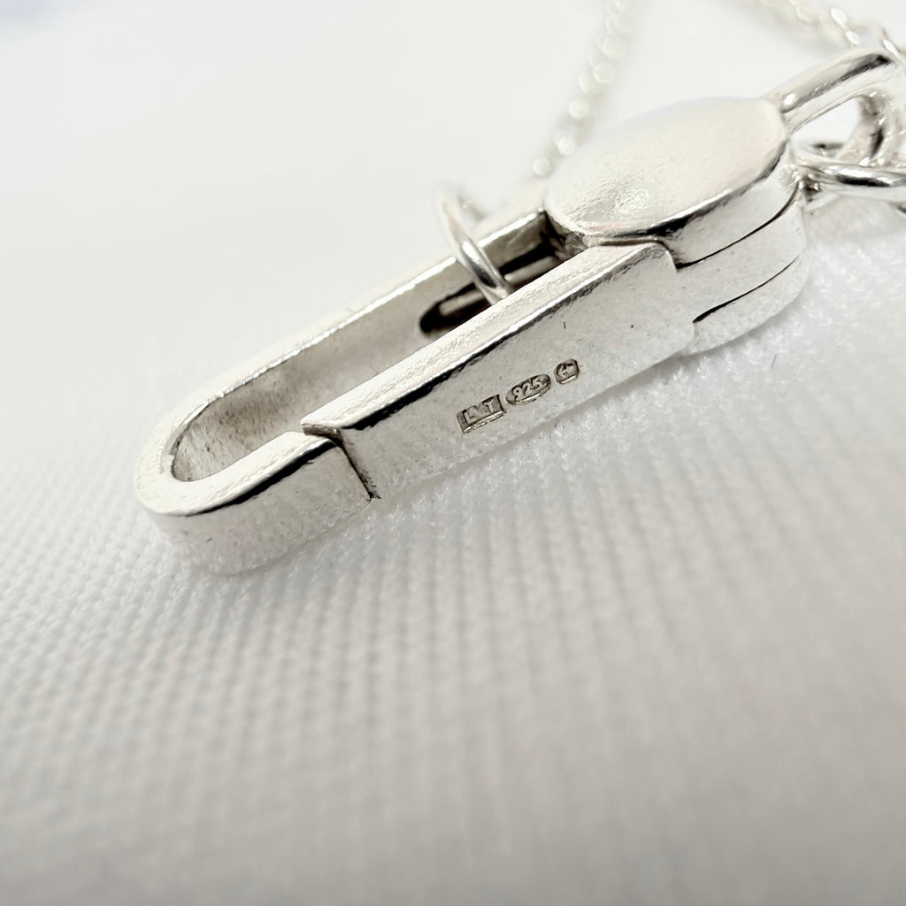 Authentic Gucci Heart Trademark Pendant Sterling Silver 925 Women’s Necklace 48cm