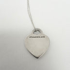 Tiffany&Co. Return to Tiffany Medium Heart Women's Necklace Silver 925 Sterling 19 inches With Pouch