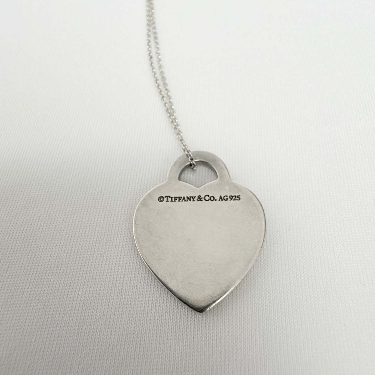 Tiffany&Co. Return to Tiffany Medium Heart Women's Necklace Silver 925 Sterling 19 inches With Pouch