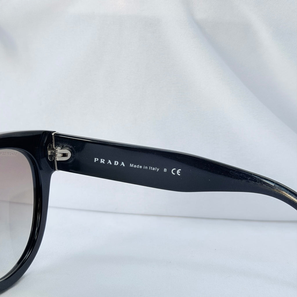 Authentic Prada Round Cat Eye Black Thick Frame Oversized Women’s Sunglasses