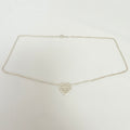 Tiffany & Co. Double Chain Heart Necklace 925 Sterling Silver 16 Inches