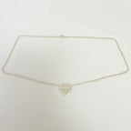 Tiffany & Co. Double Chain Heart Necklace 925 Sterling Silver 16 Inches