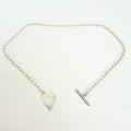 Gucci Heart Boule Popcorn Necklace Choker T Bar Toggle Fastening Sterling Silver 925 Women's 16 Inches