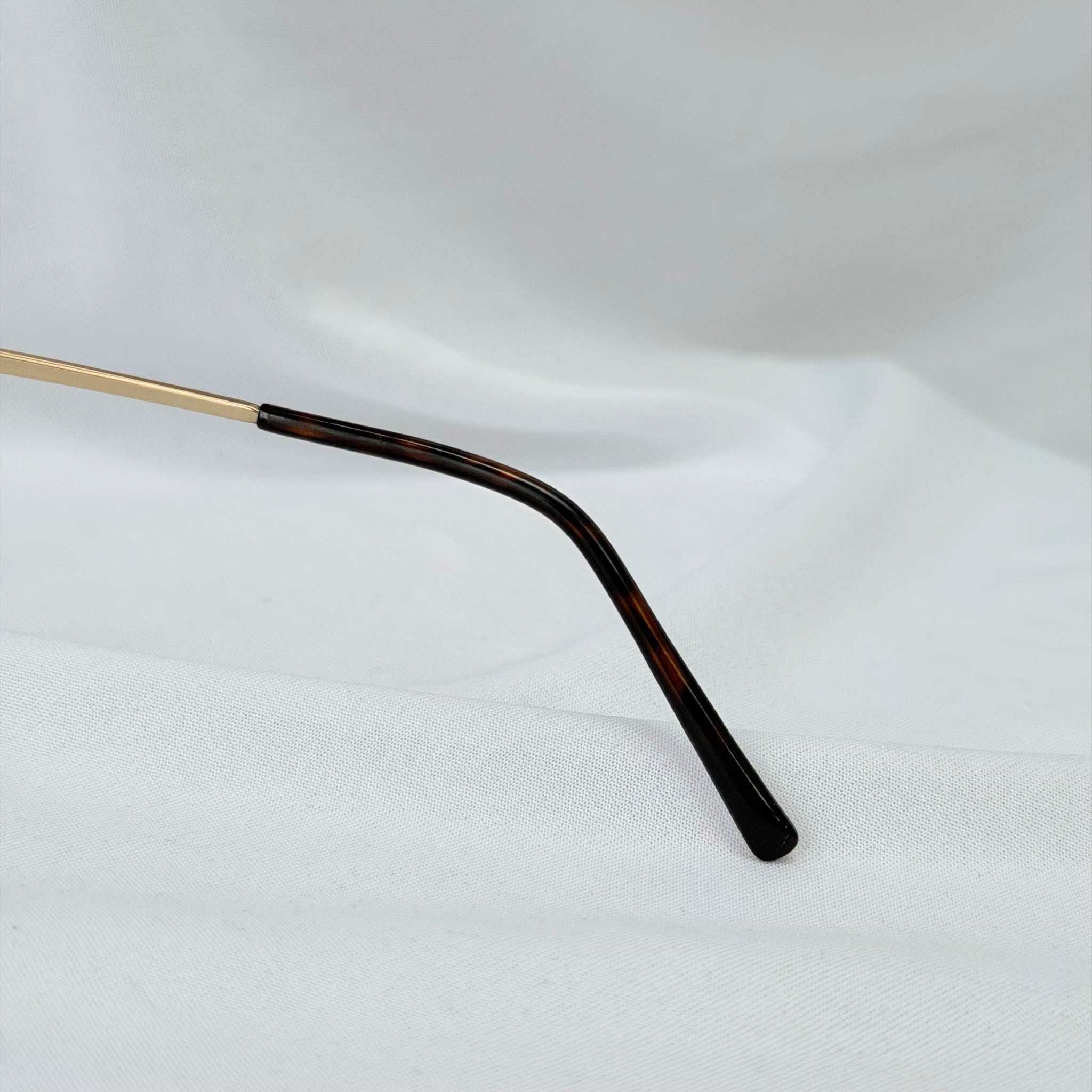 Vintage Gucci GG1870/S J5G6J Brown Gold Rimless Shield Wrap Sunglasses With Case