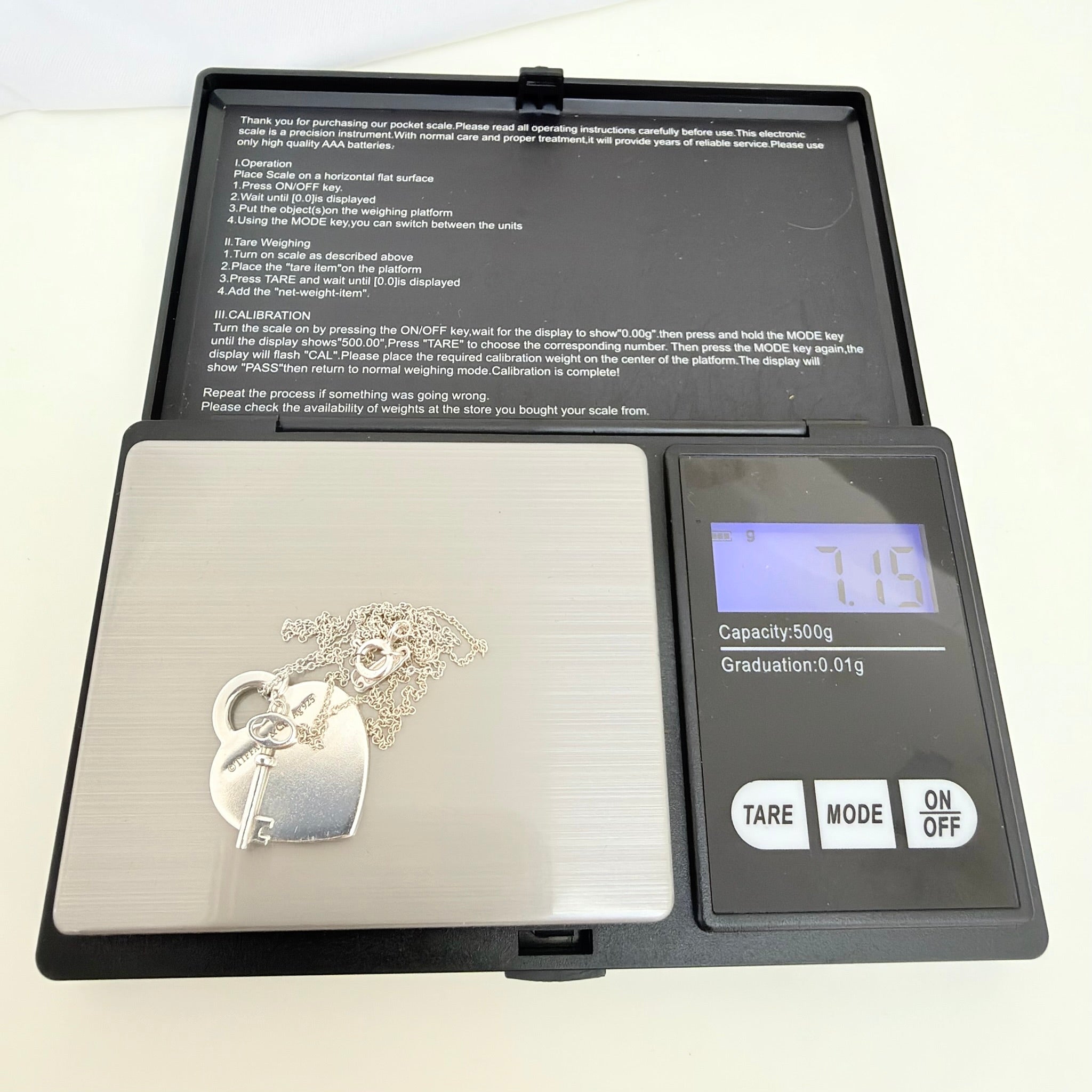 Tiffany&Co. Return to Tiffany  Medium Heart Key Lock Women's Necklace Silver 925 Sterling 19 inches With Packaging