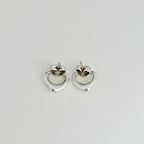 Authentic Tiffany & Co. Mini Open Heart Elsa Peretti Stud Earrings Sterling Silver 925