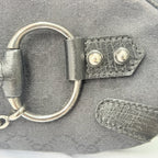 Vintage Gucci Horsebit Black Monogram Canvas Medium Shoulder Handbag Tom Ford Era 2004