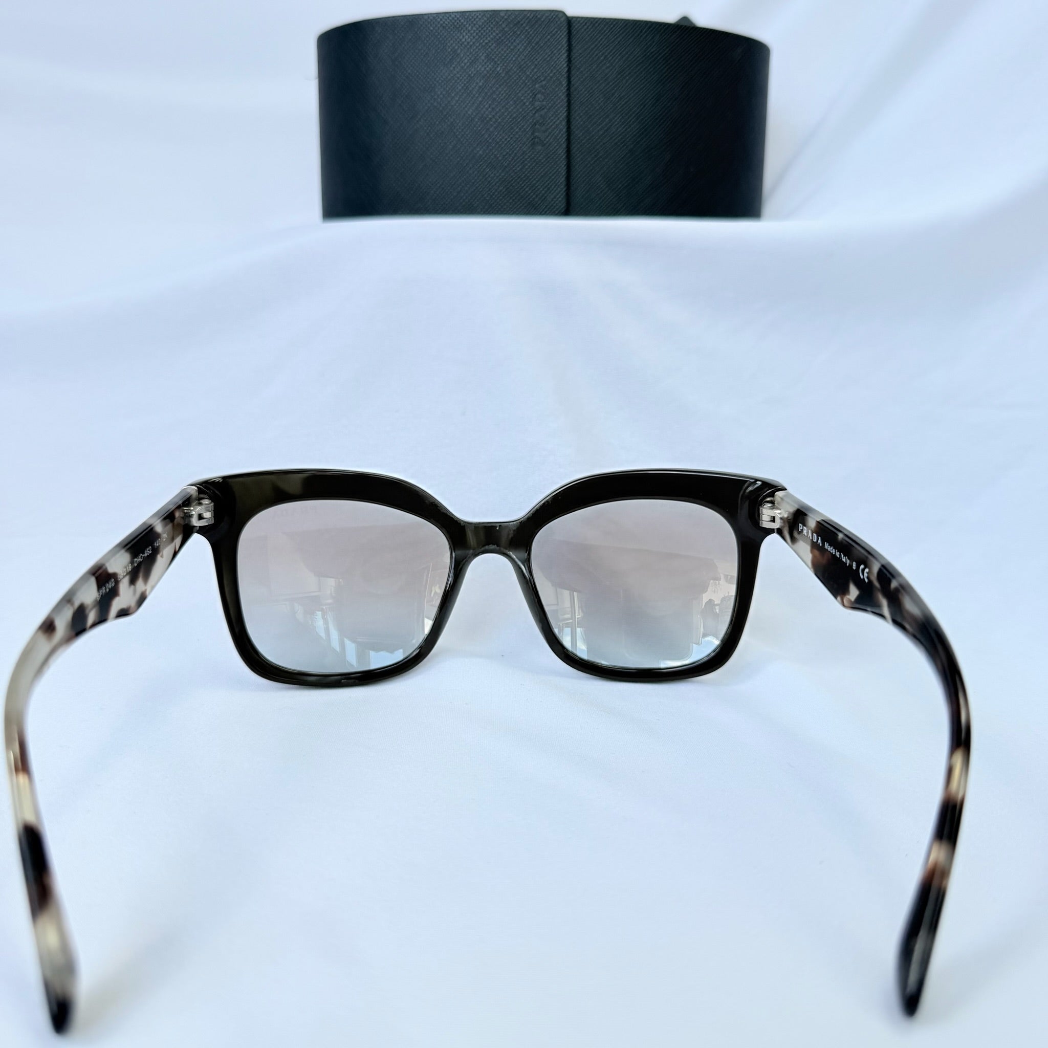 Prada SPR 24Q Cat Eye Women’s Sunglasses Havana Tortoiseshell Black With Case